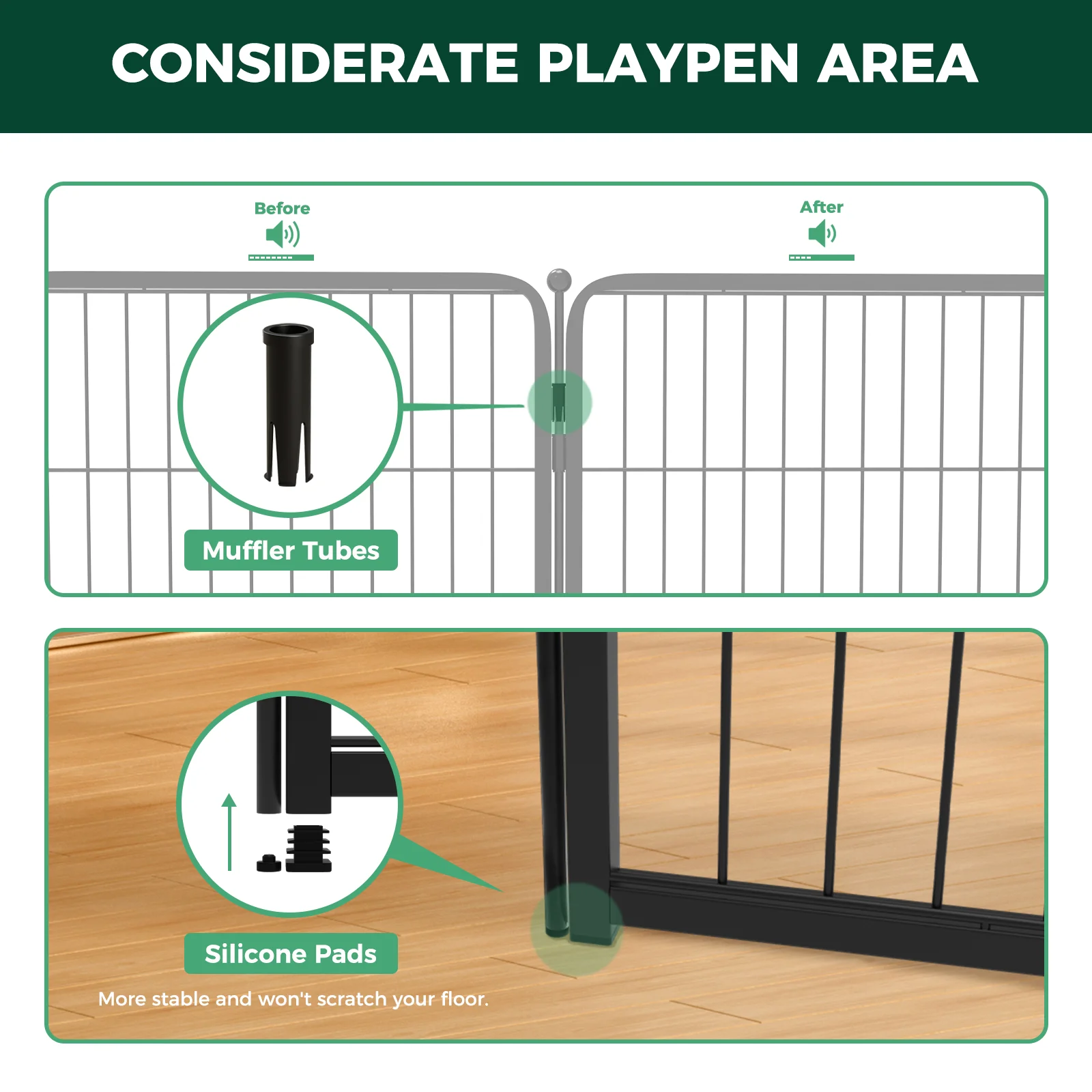 FXW Homeplus Dog Playpen Indoor, 8 Panels 32