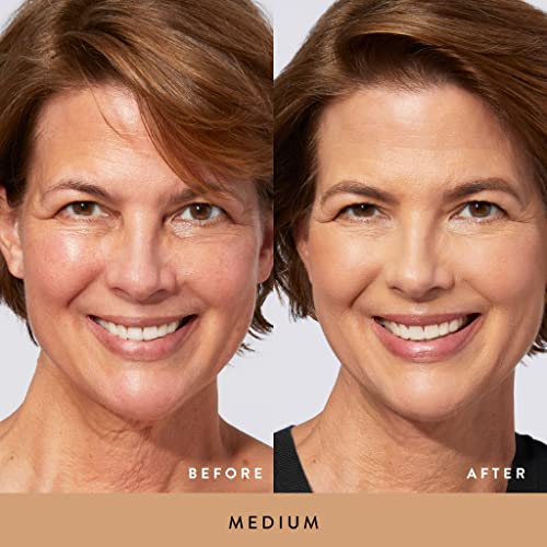 LAURA GELLER NEW YORK Everyday Routine Kit - Baked Balance-N-Brighten Color Correcting Powder Foundation, Sand + Retractable Angled Kabuki + Spackle Makeup Primer, Champagne Glow (3 PC)