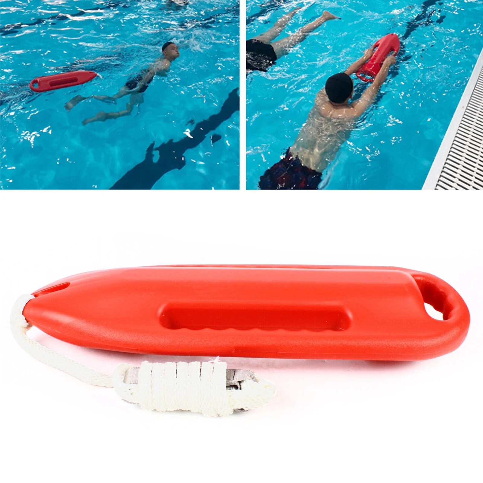 Miumaeov 3 Handle Water Rescue Equipment Lifeguard Floatation Device Professional Rescue Can Strong Buoyancy Lifeguard Rescue Tube Decor Red