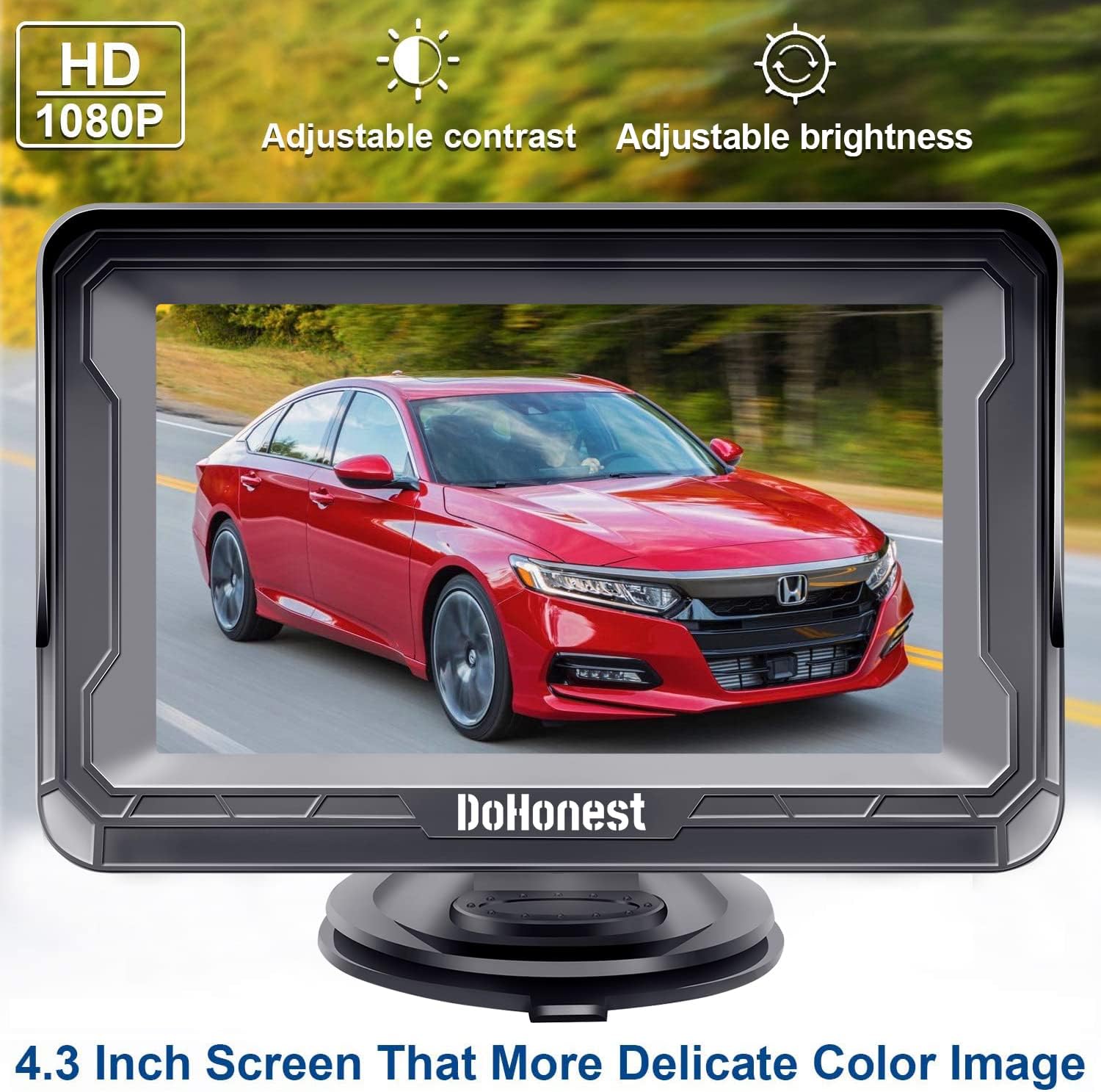 Backup Camera HD 1080P Rear View Monitor Kit Night Vision Waterproof Reverse Camera for Car Truck Pickup Minivan DIY Grid Lines DoHonest S01 Pack of 2