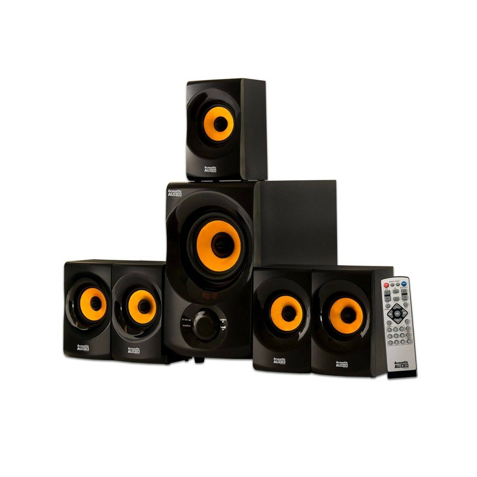Acoustic Audio AA5170 Home Theater 5.1 Bluetooth Speaker System with Powered Sub, Black