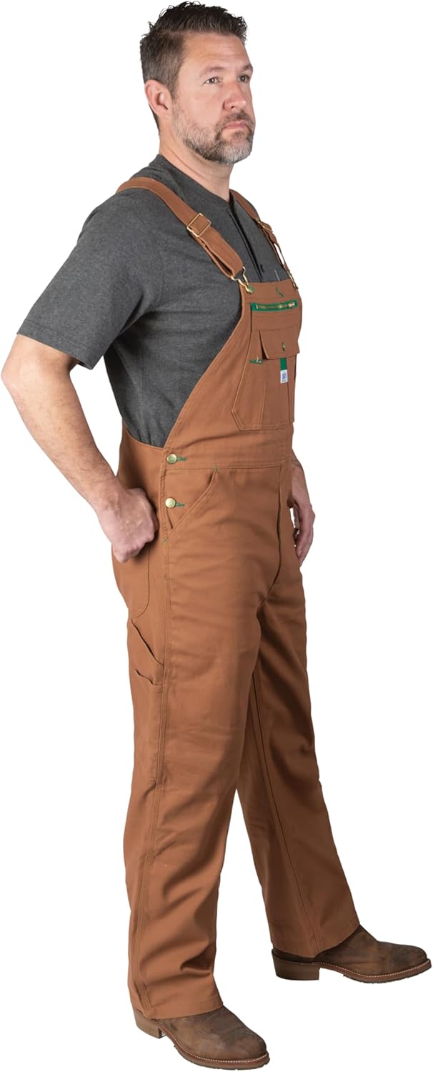 Liberty Men's Duck Bib Overall, Pecan, 38x32
