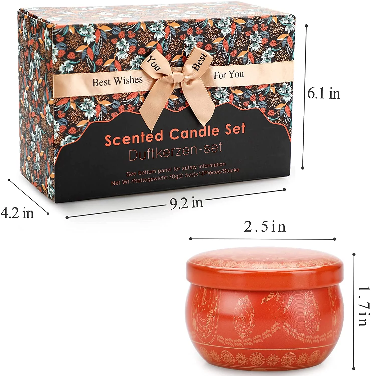 SONSIEN Scented Candles Gifts Set, 12Pack Soy Candles for Home Scented Aromatherapy Jar Candles for Birthday Christmas Gifts Halloween Housewarming, 30oz