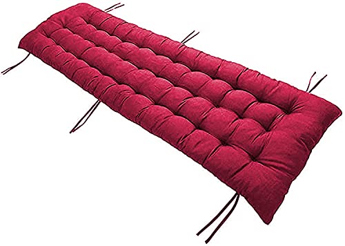Patio Bench Cushion,Outdoor Loveseat Lounge Seat Pads,Soft Swing Seat Pad 48 inch Fresco Bench Mat,Thicken Washable Seat Cushions for Porch SwingGarden Furniture Lawn ChairSunbed, Red