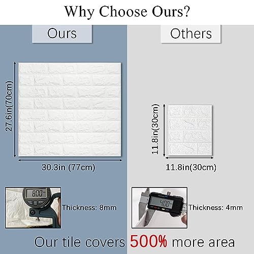 Arthome Brick Wall Panels 20 Pack Covers 116 Sq.Feet,Peel and Stick 3D Wallpaper,Self Adhesive Waterproof Foam Faux Brick for Living Room,Bedroom,Laundry,Kitchen,Fireplace,TV Wall Decoration