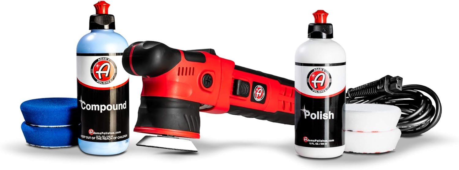 Adam’s SK Pro 12mm Car Polisher - Professional Dual Action Polisher For Car Detailing - Paint Correction, Waxer Buffer DA Polisher - Variable Speed Car Polisher System (Polishing Kit)