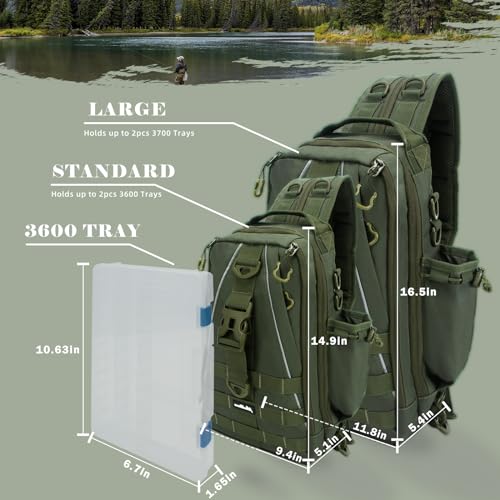 Fishing Backpack Tackle Bag, Fishing Tackle Backpack with Rod Holder, Tackle Box Backpack