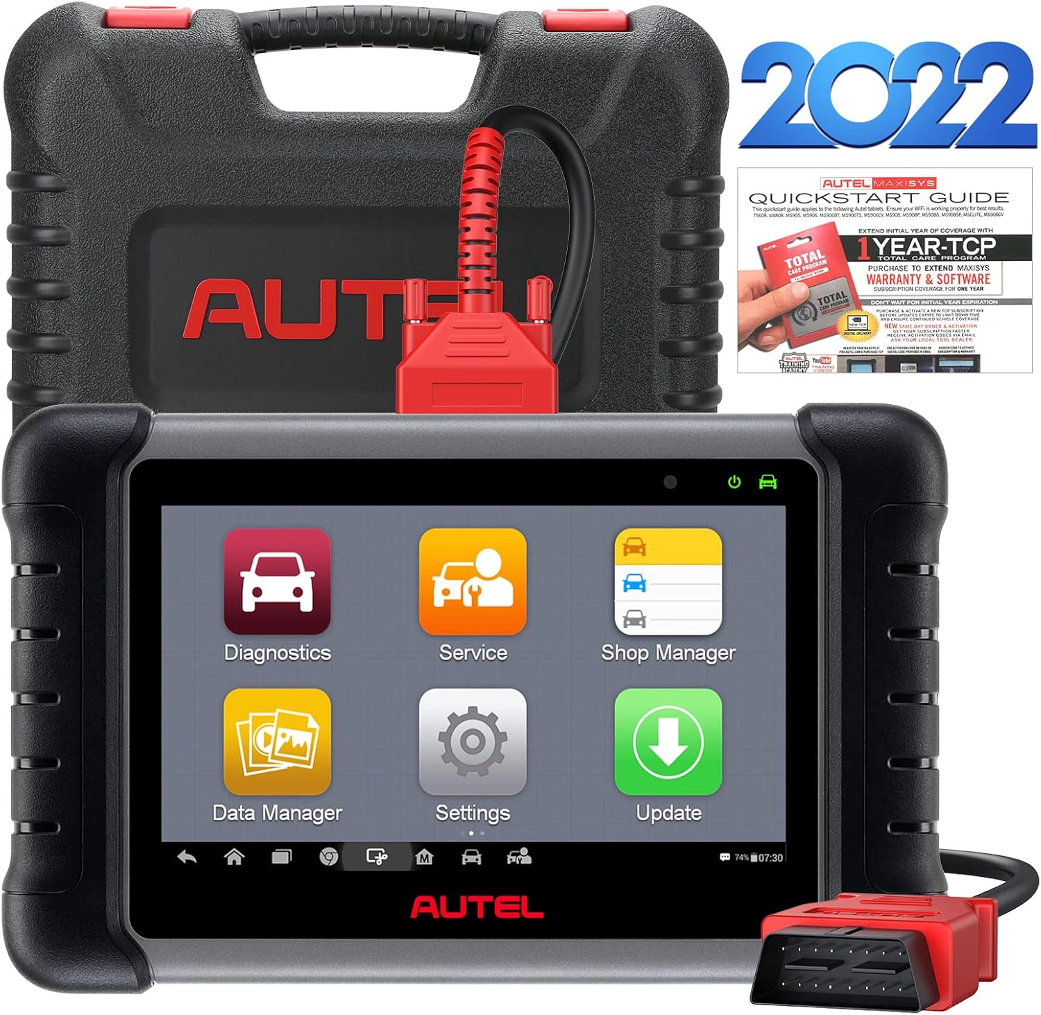Autel Scanner MaxiCheck MX808 2022, Auto Diagnostic Scan Tool with 25+ Services, All Systems Diagnosis, IMMO, EPB, ABS Bleed, Oil Reset, SAS, Function as MaxiCom MK808BT with OBD2 Cable Same as MK808