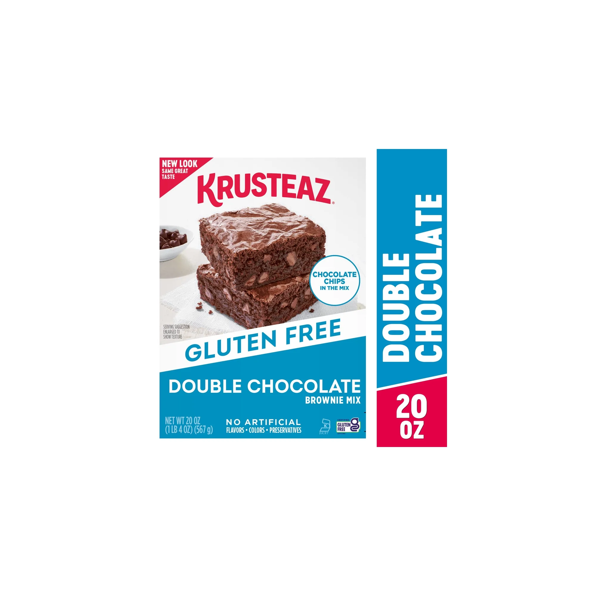 Krusteaz Gluten Free Double Chocolate Brownie Mix  Includes Chocolate Chips  20 Oz Box (Pack of 3)