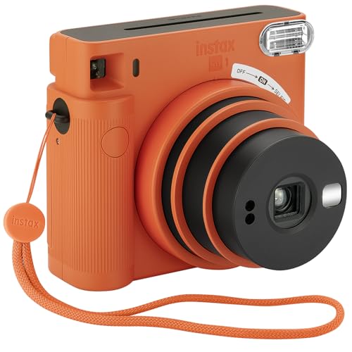 FUJIFILM Instax Square SQ1 Instant Camera, 20 Square Film, Photo Album, Frames and Cloth (Terracotta Orange)