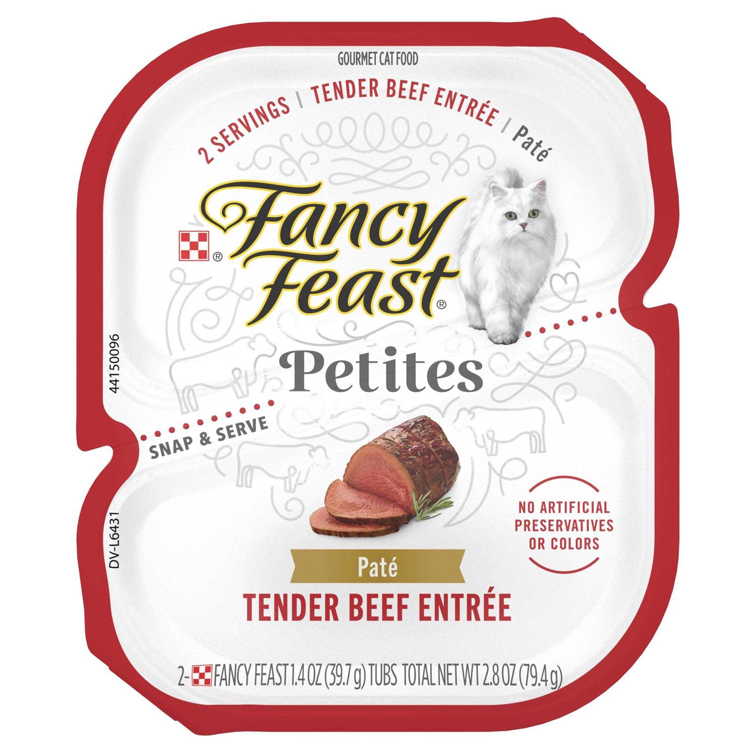 Fancy Feast Gourmet Pate Petites Tender Beef Entree Wet Cat Food - Pet Supplies online store