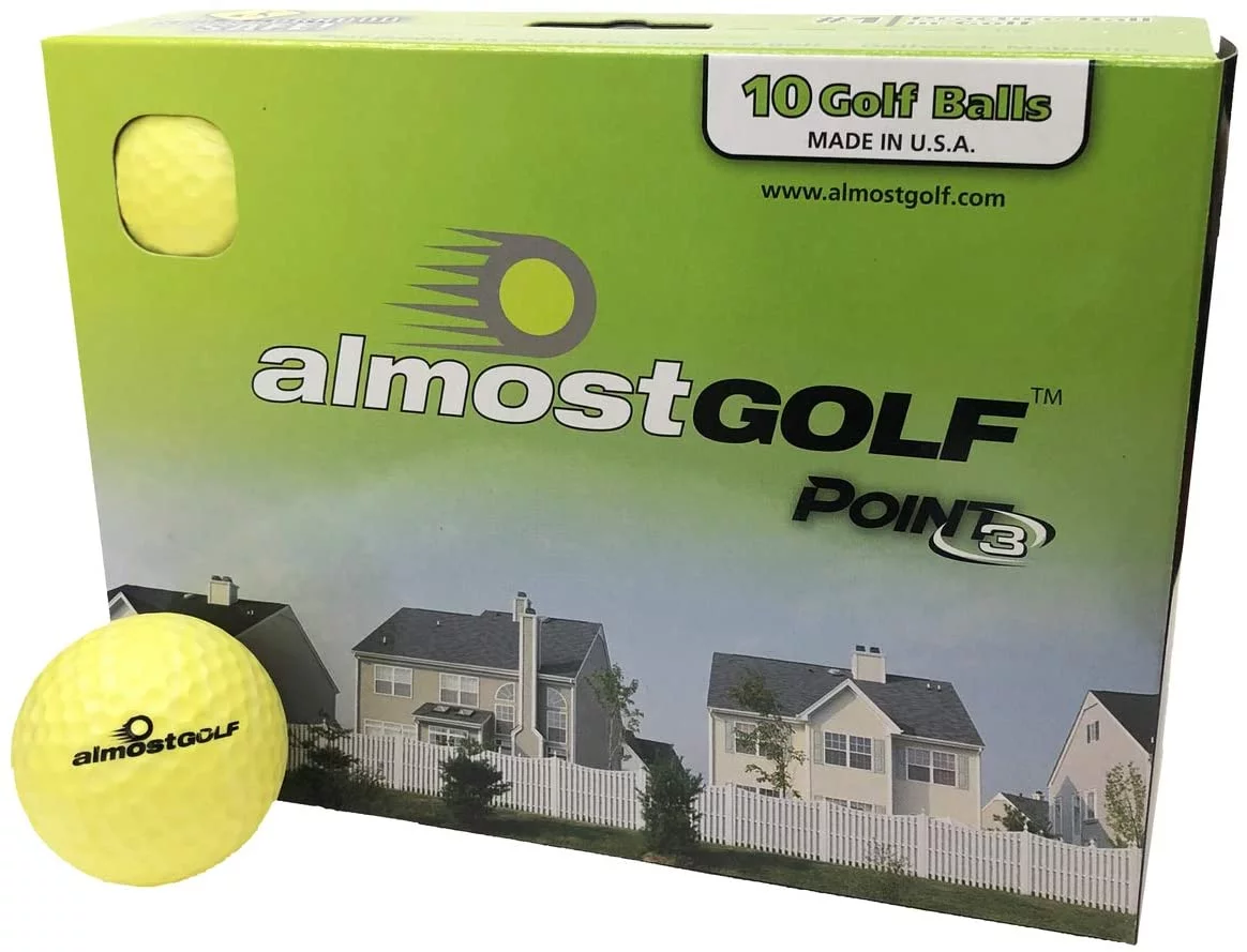 Almost Golf Ball Pack, Practice Golf ball, 10 Balls per Package - Yellow