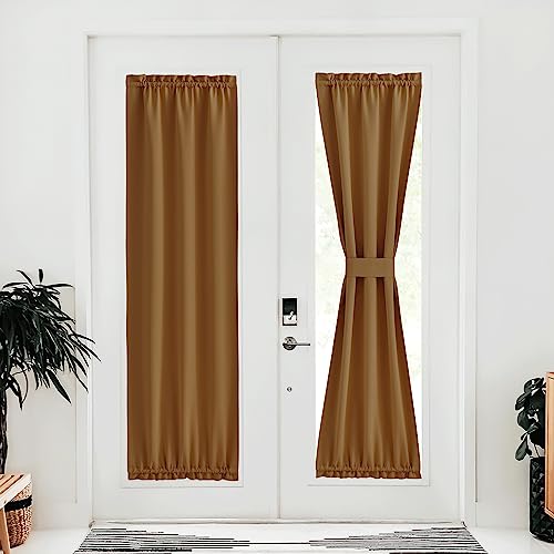 NICETOWN Door Blinds for Living Room Window, Privacy Room Darkening French Door Curtains for Kitchen Patio Door Sidelight Door Curtains with Tieback, 25