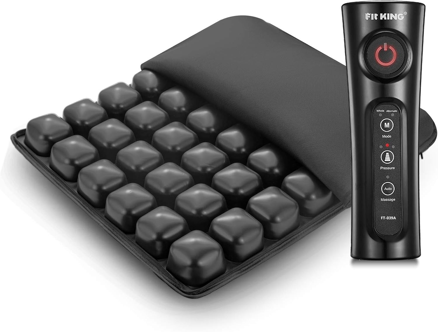 FIT KING Rechargeable Electric Inflatable Air Seat Cushion with Massage Mode for Wheelchair Office Chair and Car Seat FT-039A