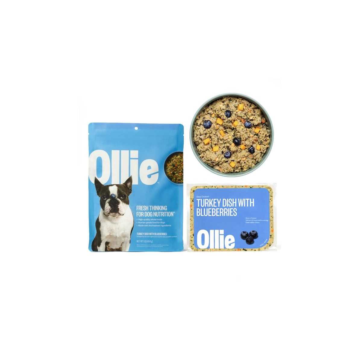 Ollie Fresh Turkey Dish with Blueberries Frozen Dog Food - Pet Supplies online store