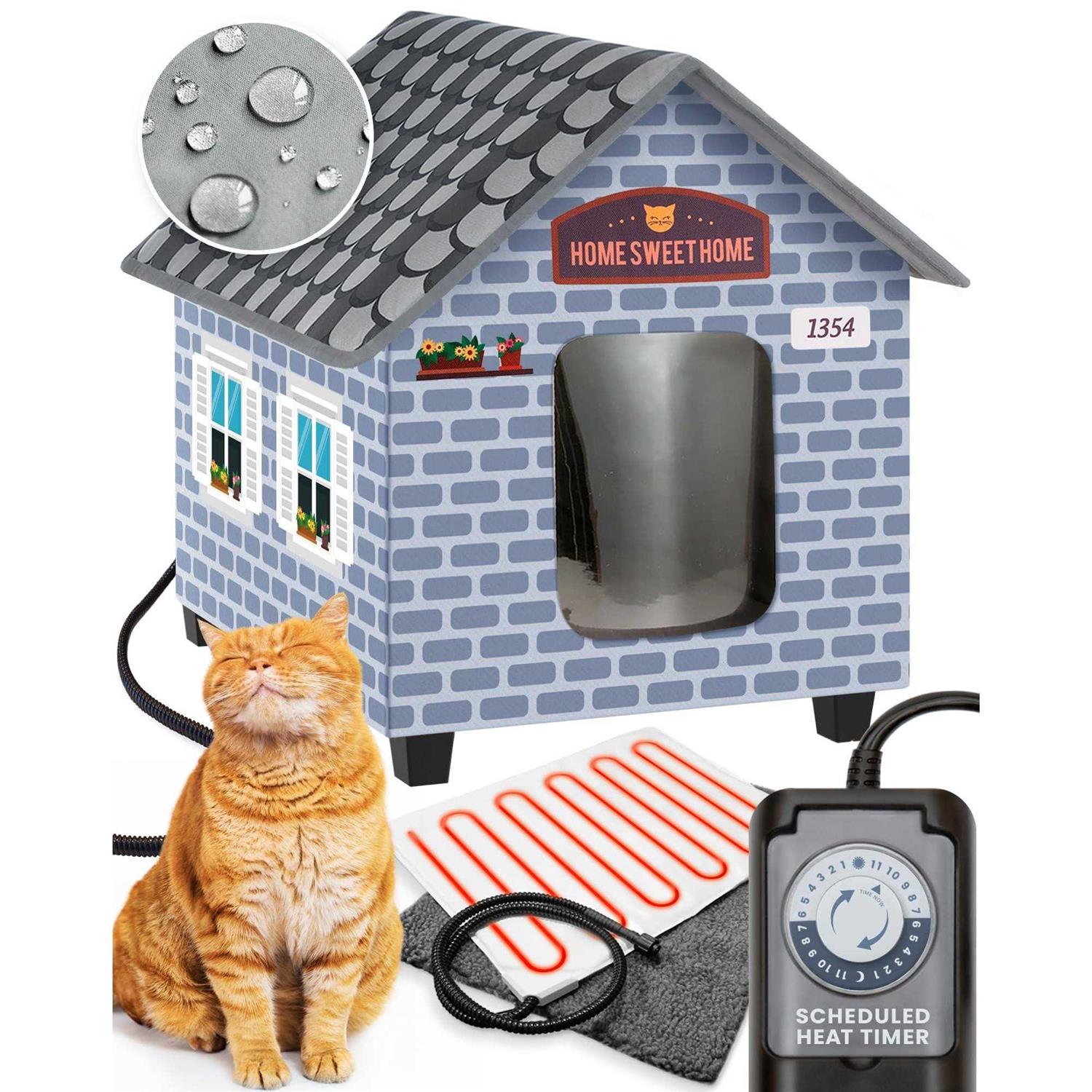 PETYELLA Heated cat Houses for Outdoor Cats in Winter - Pet Supplies online store