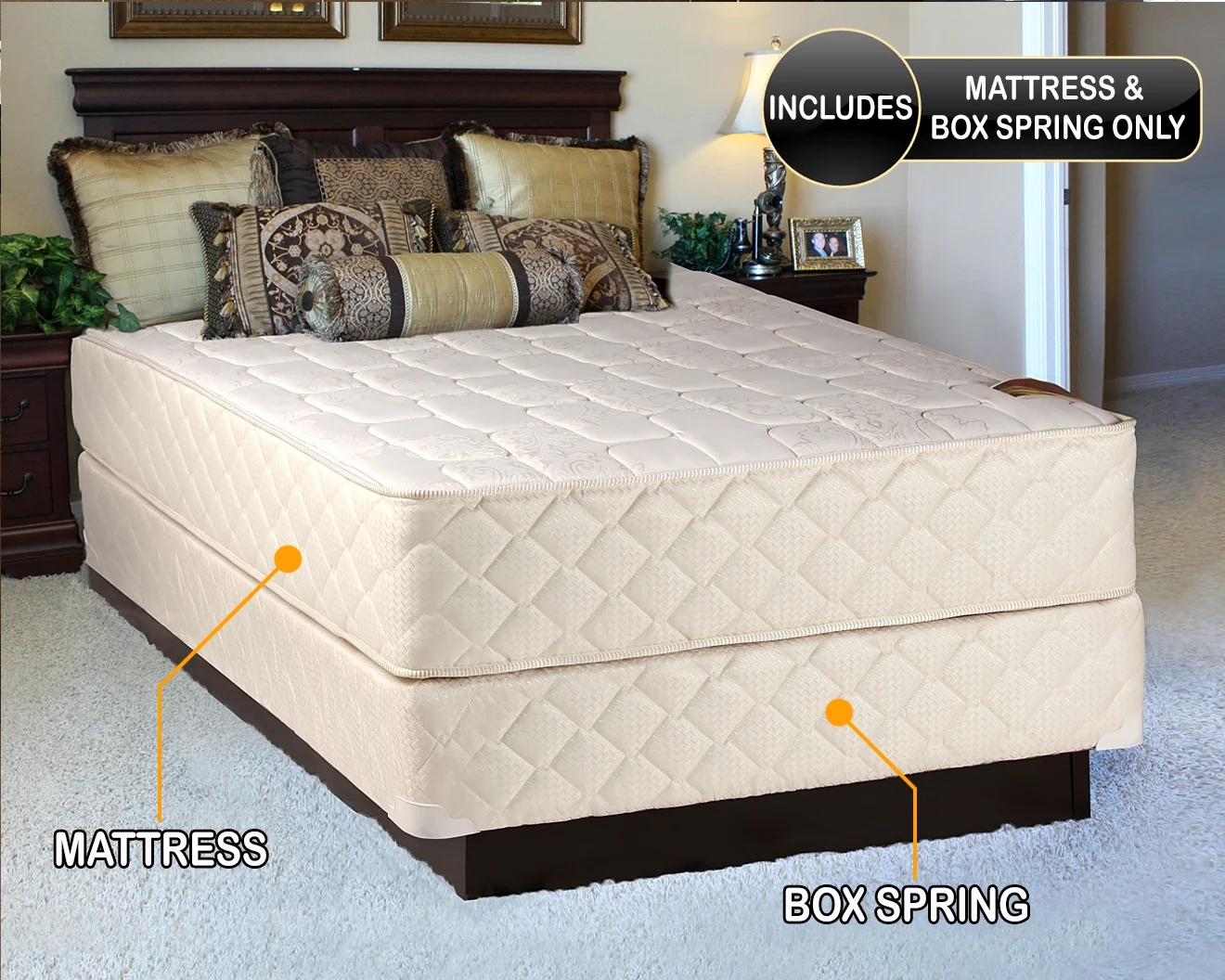 Dream Sleep Grandeur Deluxe Full XL Size Mattress and Low 5