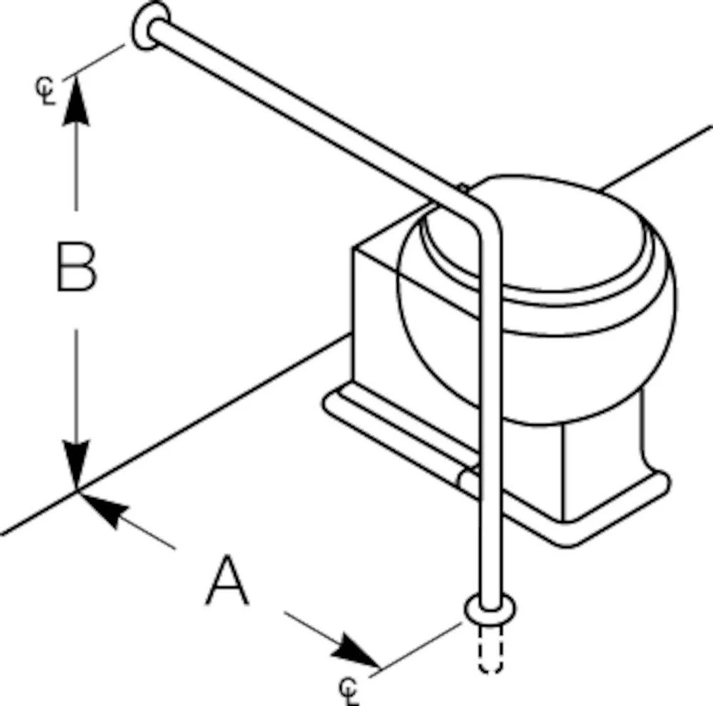 Bradley 8120-0543633 Grab Bar, Concealed, 1-1/2 OD