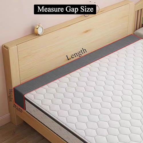 Bed Gap Filler for Headboard Space Filler Bed Crack Pillow Stopper Wall Side Mattress Extender Memory Foam Mattress Gap Filler Full Size Bed 54x4x8 Inches