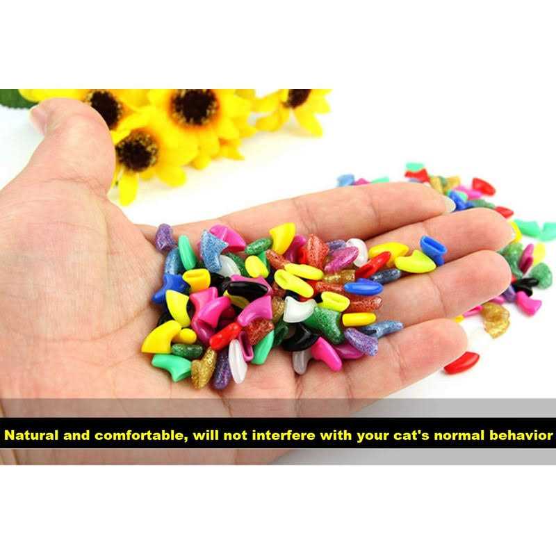 VICTHY Cat Nail Caps Pet Cat Soft Claws Nail Covers Cat Claws with Glue and Applicators Medium - Pet Supplies online store