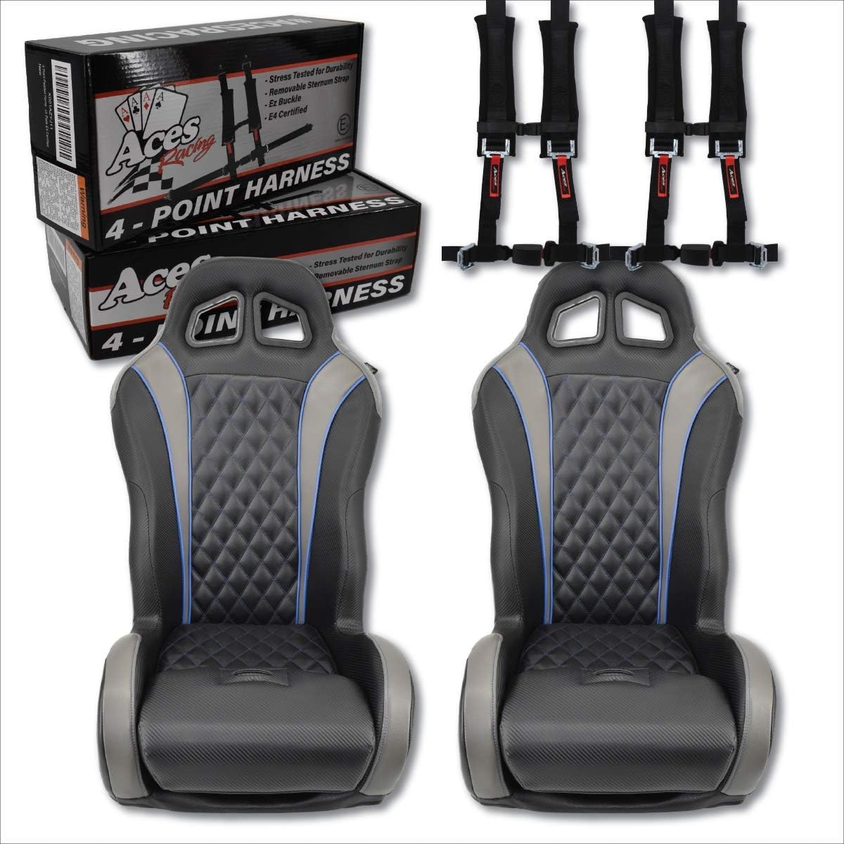 Polaris RZR Suspension Seats ((Apex) Front/Rear Bench Seat, Black)