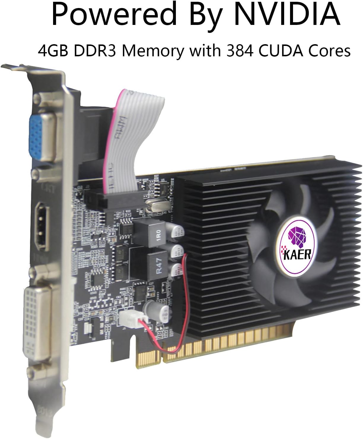 KAER AMD Radeon RX 550 Computer Graphics Card 4GB, GDDR5, 128 Bit, DirectX 12, PCI Express 3.0, DP HDMI DVI-D, Desktop Gaming Video Card, Computer GPU