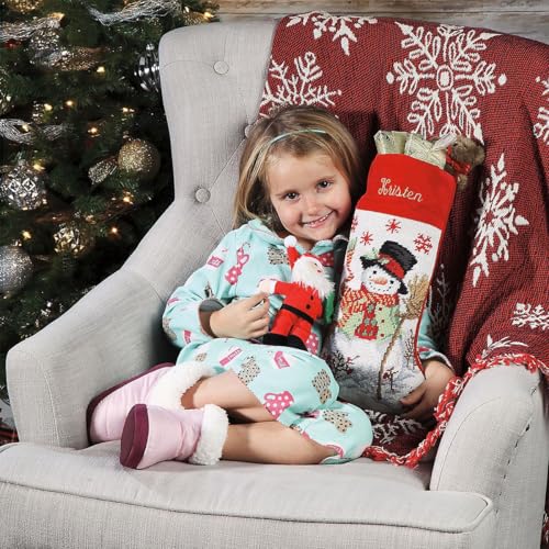 Lillian Vernon Santa Personalized Heirloom Christmas Needlepoint Stocking Stocking, 100% Wool, 9.5