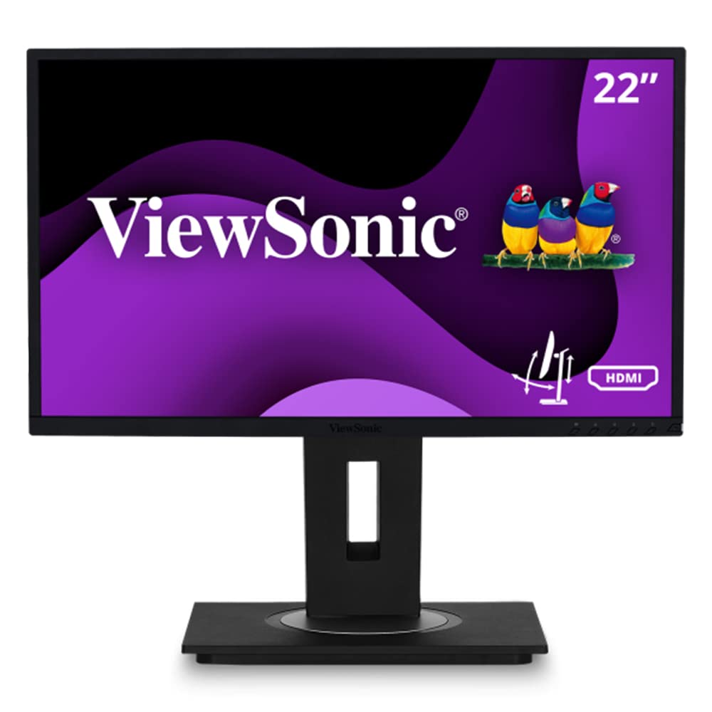 ViewSonic VG2248 22 Inch IPS 1080p Ergonomic Monitor with HDMI DisplayPort USB and 40 Degree Tilt for Home and Office,Black, 19.6 x 14.7 x 8.0