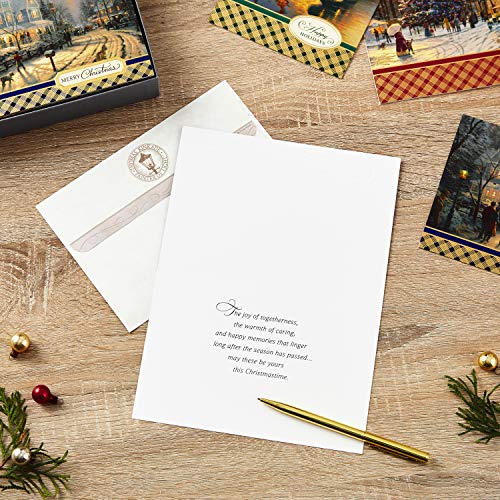 Hallmark Thomas Kinkade Boxed Christmas Cards Assortment, Snowy Scenes (3 Designs, 24 Cards with Envelopes)