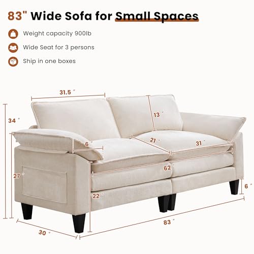 Loveseat Sofa for Living Room, 83