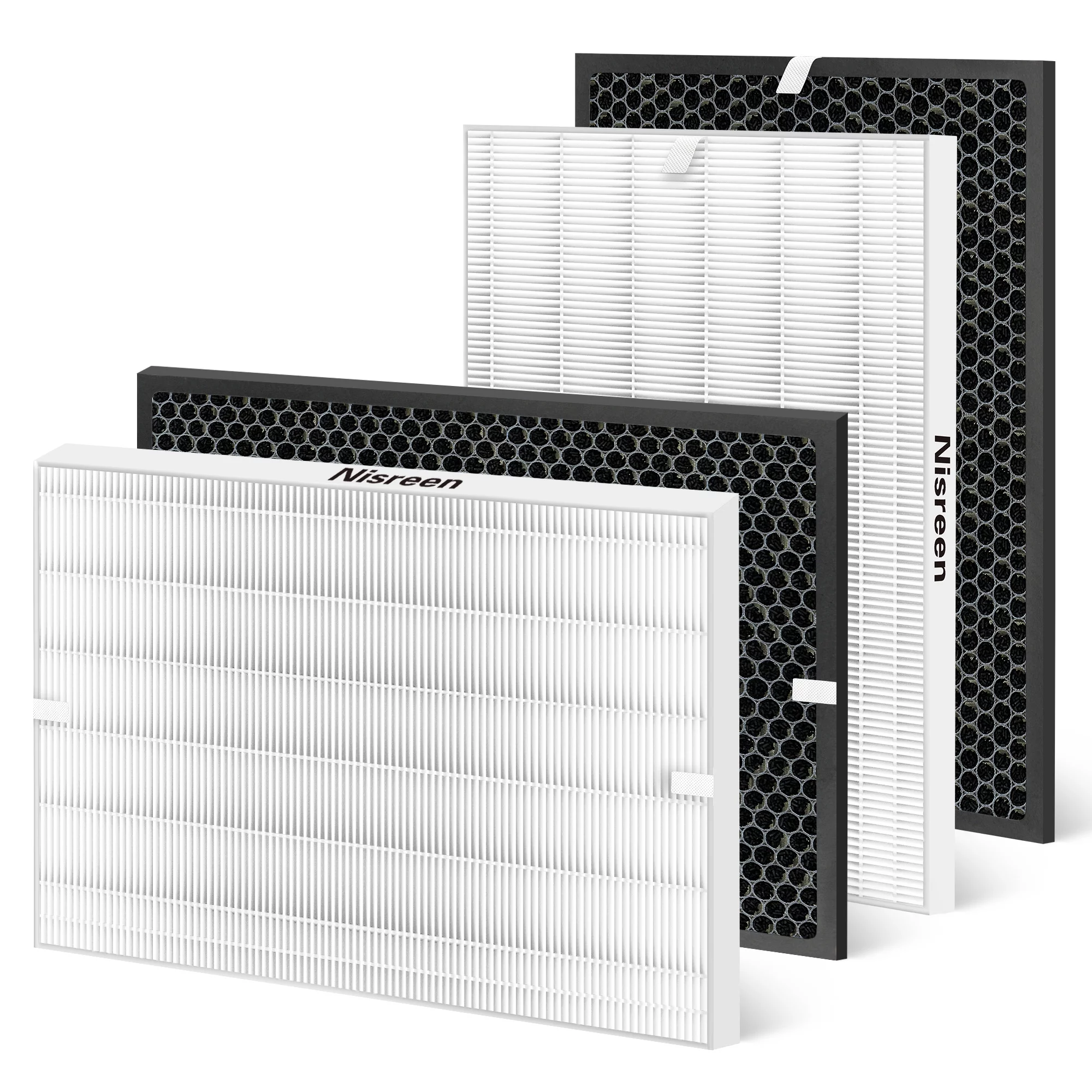 DAJDAH 2 Sets 116130 Filter H Compatible with Winix 5500-2 Air Purifier Filter Replacement and AM80 | 2 H13 HEPA + 2 Activated Carbon Filters