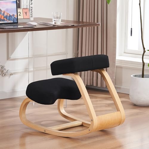 Ergonomic Kneeling Chair,Adjustable Kneeling Desk Chair for Desk with Cushion,Posture Kneeling Chair for Relieving Neck and Back Pain,Kneeling Office Chair for Office Home.