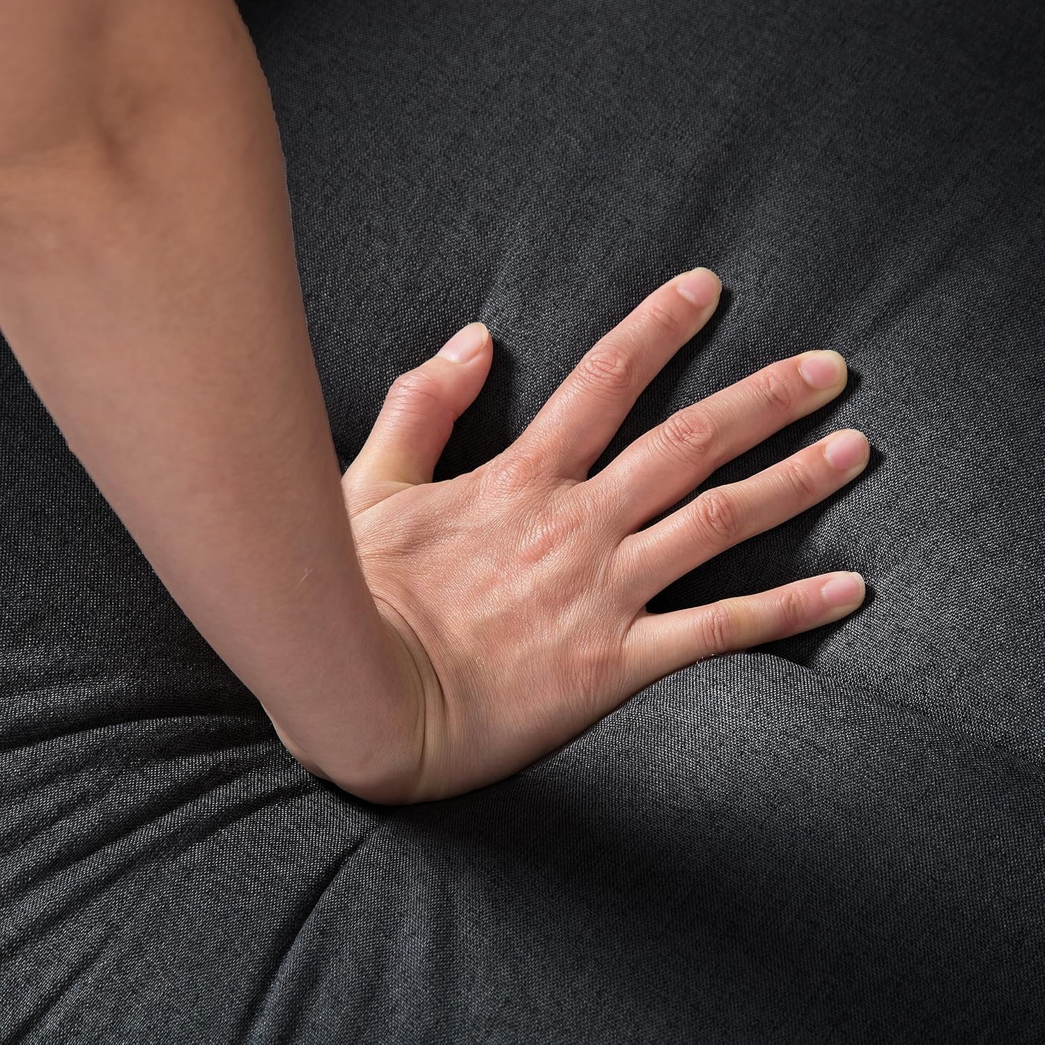 Manual Motion Sectional Sofa Living Room Furniture Sets L-Shaped Corner 5 Seaters Recliner Sofa&Couch Curved Upholstered Couch with 2 Console Storage and 4 Cup Holders for Home Theater, Black