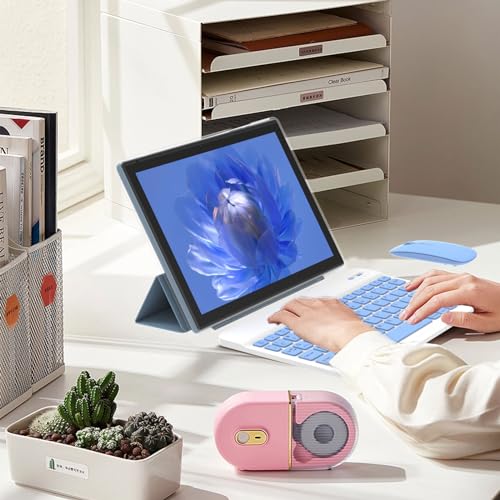 Tablet 2 in 1 Tablets 10 inch Android 14 Tablet Set with Keyboard Case Mouse Stylus Film, 8GB+64GB Tablets 10.1