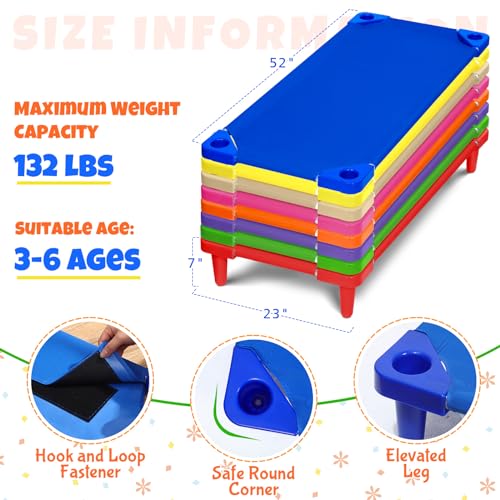 16 Pcs Daycare Cots with Sheets Set for Kids 52