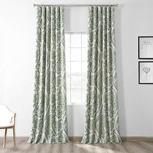 HPD Half Price Drapes Printed Room Darkening Curtains for Bedroom, Living Room 50 X 63 (1 Panel), BOCH-KC16072-63, Tea Time China Blue
