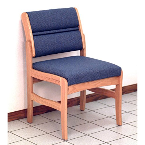 Wooden Mallet Valley Armless Guest Leg Chair, Standard, Light Oak, Powder Blue