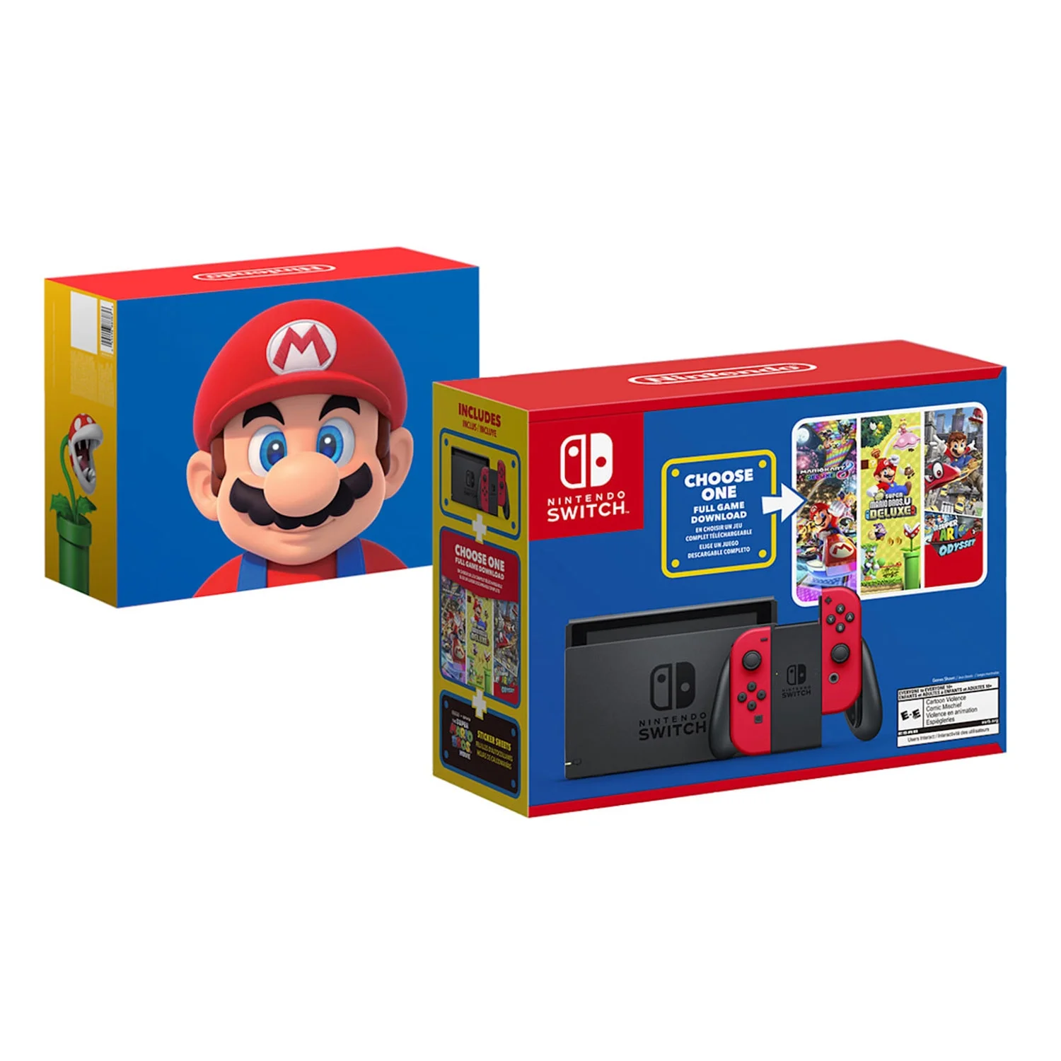 Nintendo Switch Mario Choose One Bundle with Carry Case, 128GB SD Card, and Animal Crossing Game