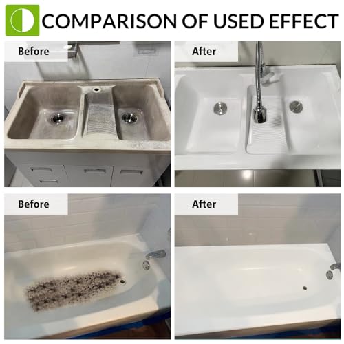 Tub and Tile Spray Paint White 450ml (2 Pack),Bathtub Refinishing Kit for Porcelain Fiberglass Ceramic,DIY Resurfacing Bathroom Sink Countertop