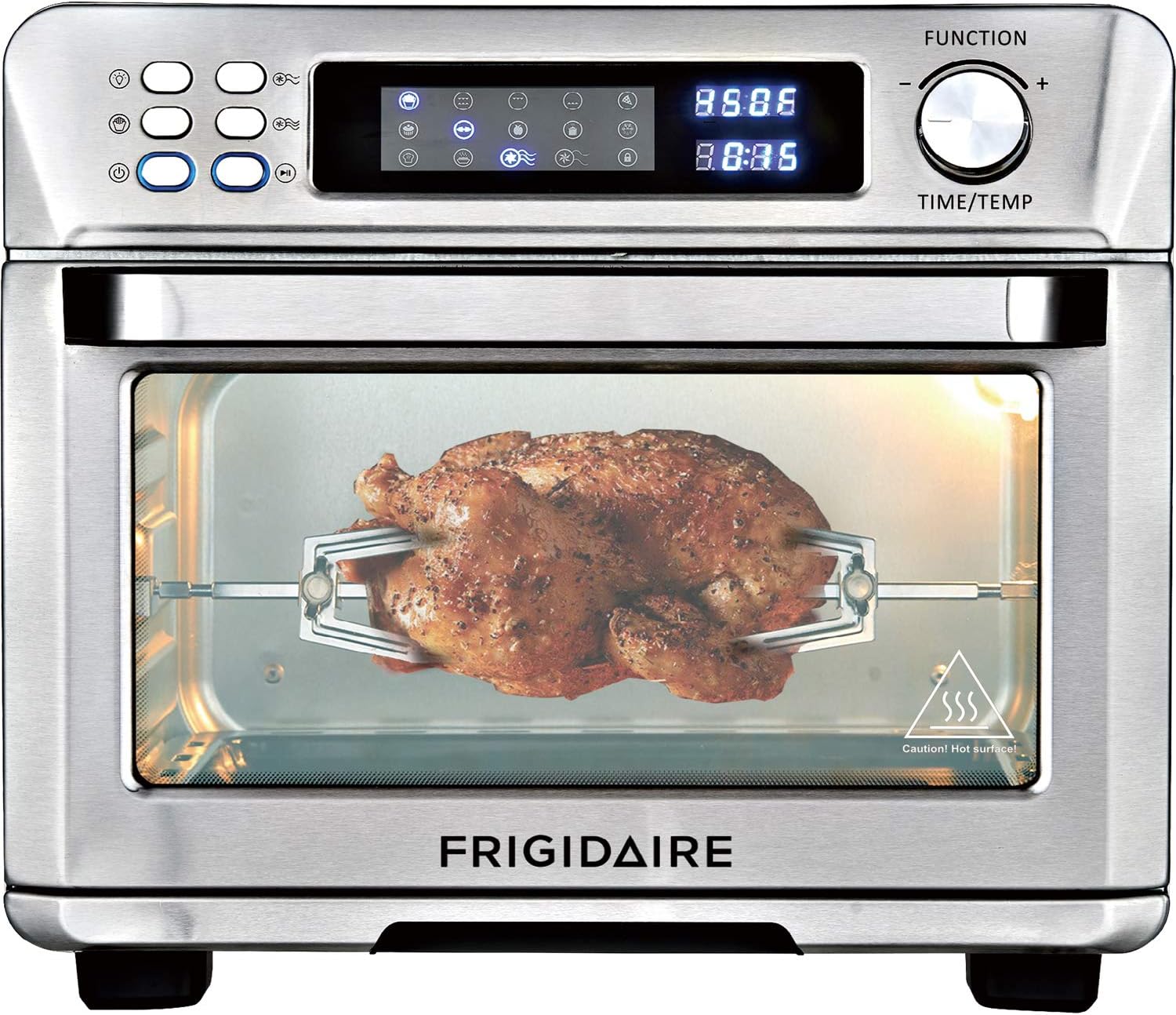 Frigidaire EAFO111-SS Air Fryer Oven, Digital, 26 Quart 10-in-1 Countertop Toaster Oven & Air Fryer Combo - Grill, Rotisserie, Dehydrator, Pizza Oven, & More, Stainless Steel,Silver