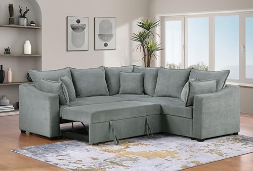 Oversized U-Shaped Sectional Sofa Couch Plush Corduroy Upholstered Modular Deep Seat Sofa&Couch Sectional W/Right Facing Chaise Lounge and 7 Toss Pillows for Home Apartment Living Room Furniture Sets