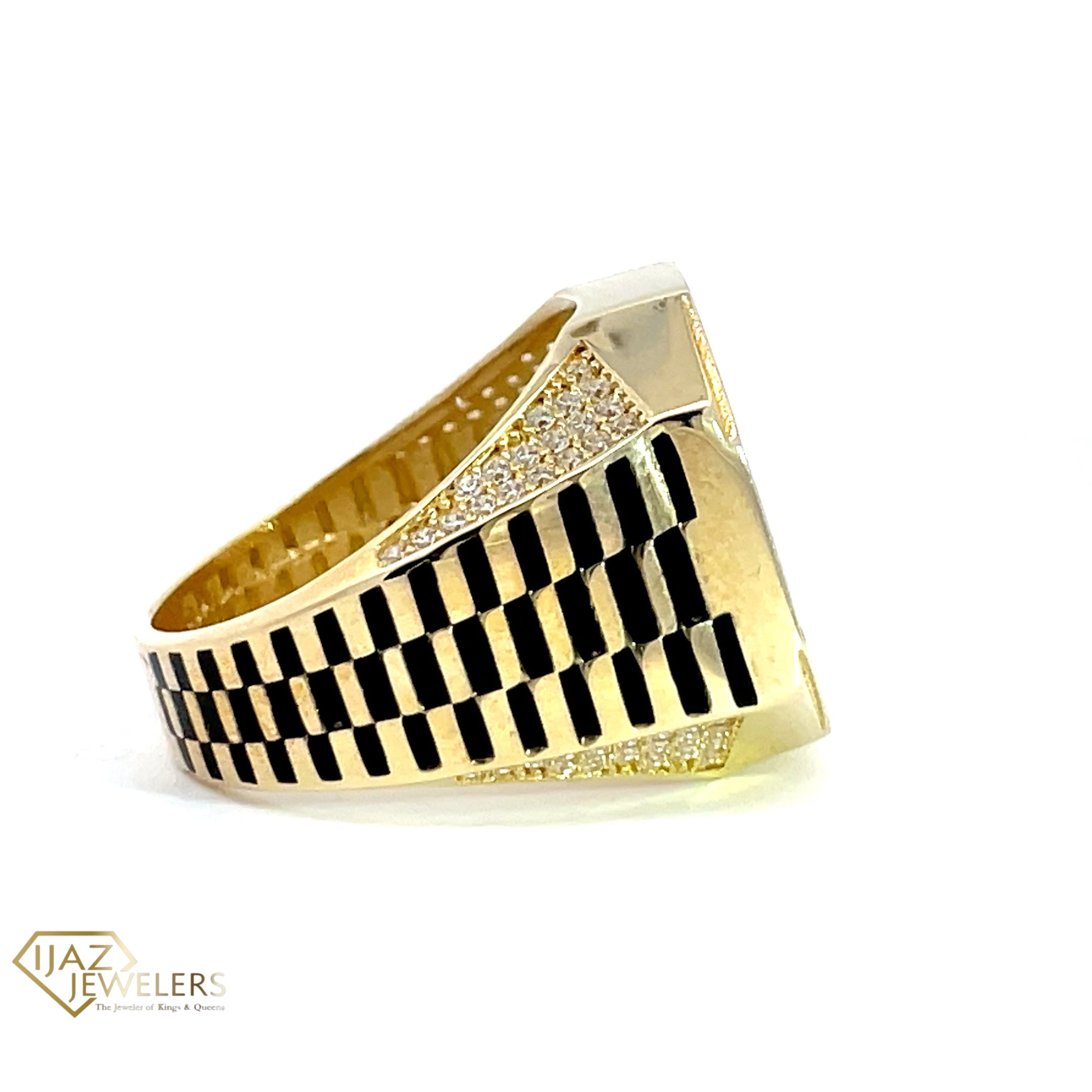 10K Gold Cartier Style CZ Ring