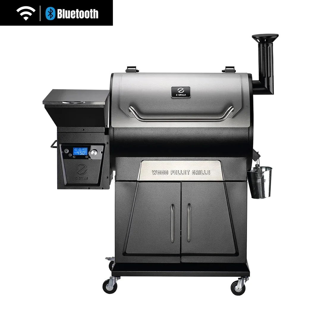 Z Grills 700D4E WIFI Wood Pellet Grills & Smoker with PID Controller, 697 sq. in Cooking Area with Bluetooth Smart PID