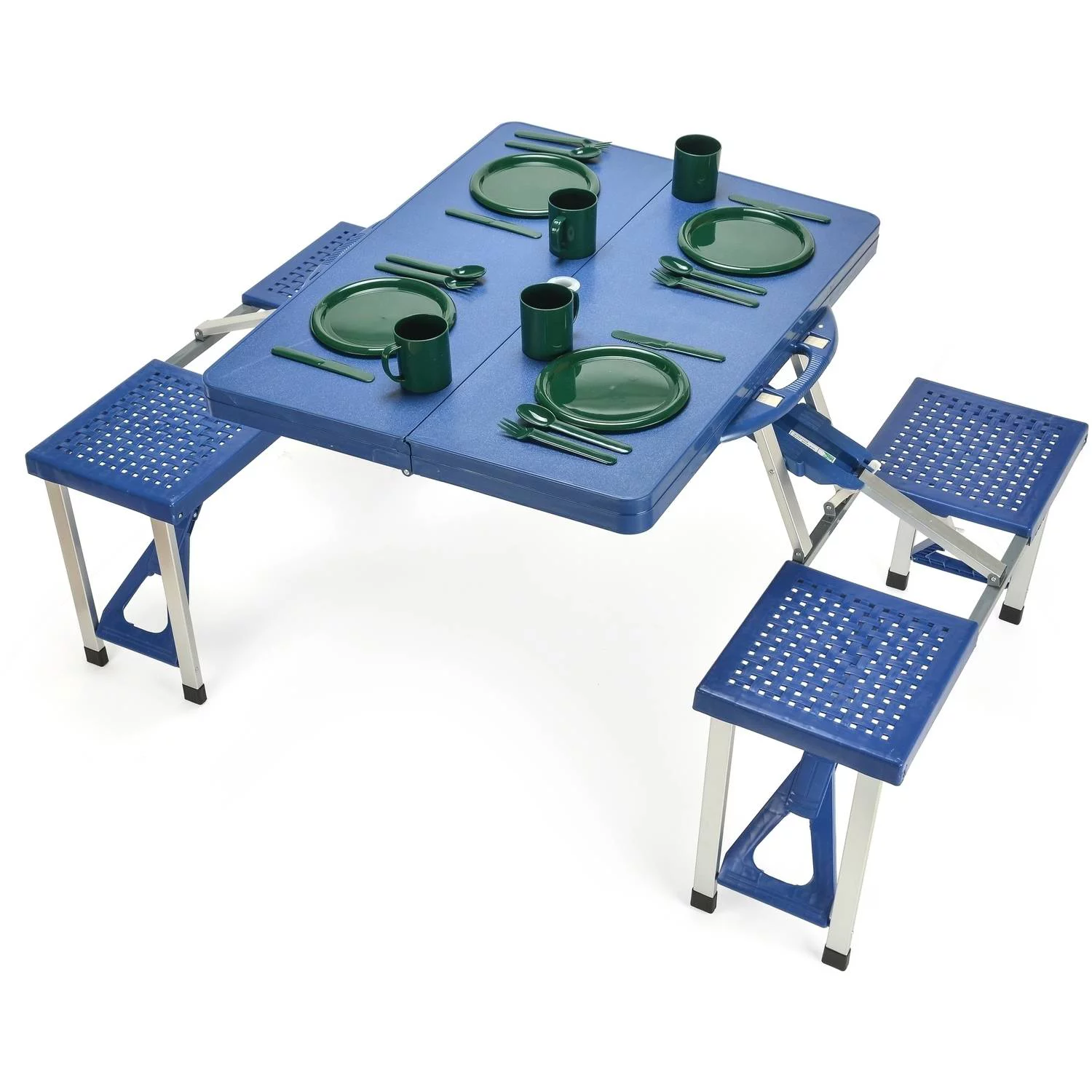 Portable Folding Picnic Table with 4 Seats by Trademark Innovations