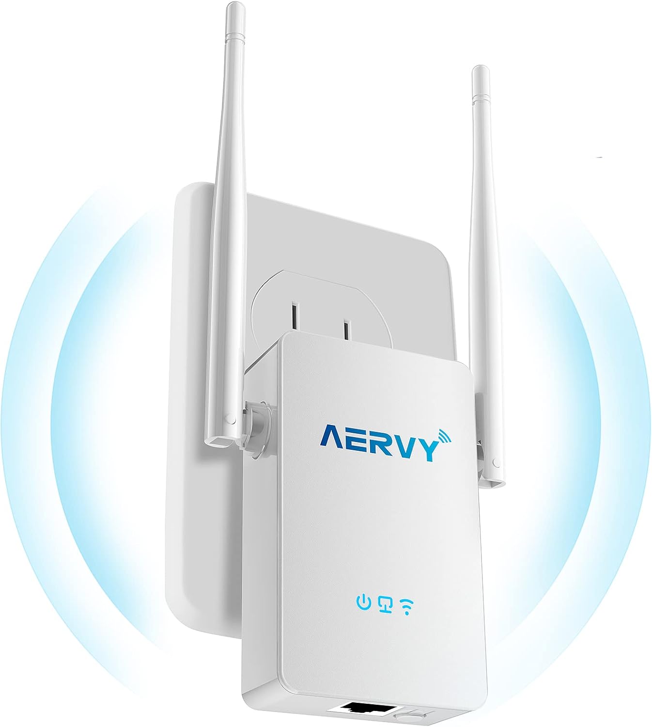 2022 WiFi Extender Range Booster Covers up to 6500sq.ft and 35 Devices, Internet Repeater for Home with Ethernet Port Wireless Signal Amplified Long-Range 360° Full Coverage ,Easy 1-Tap Setup Pack of 2