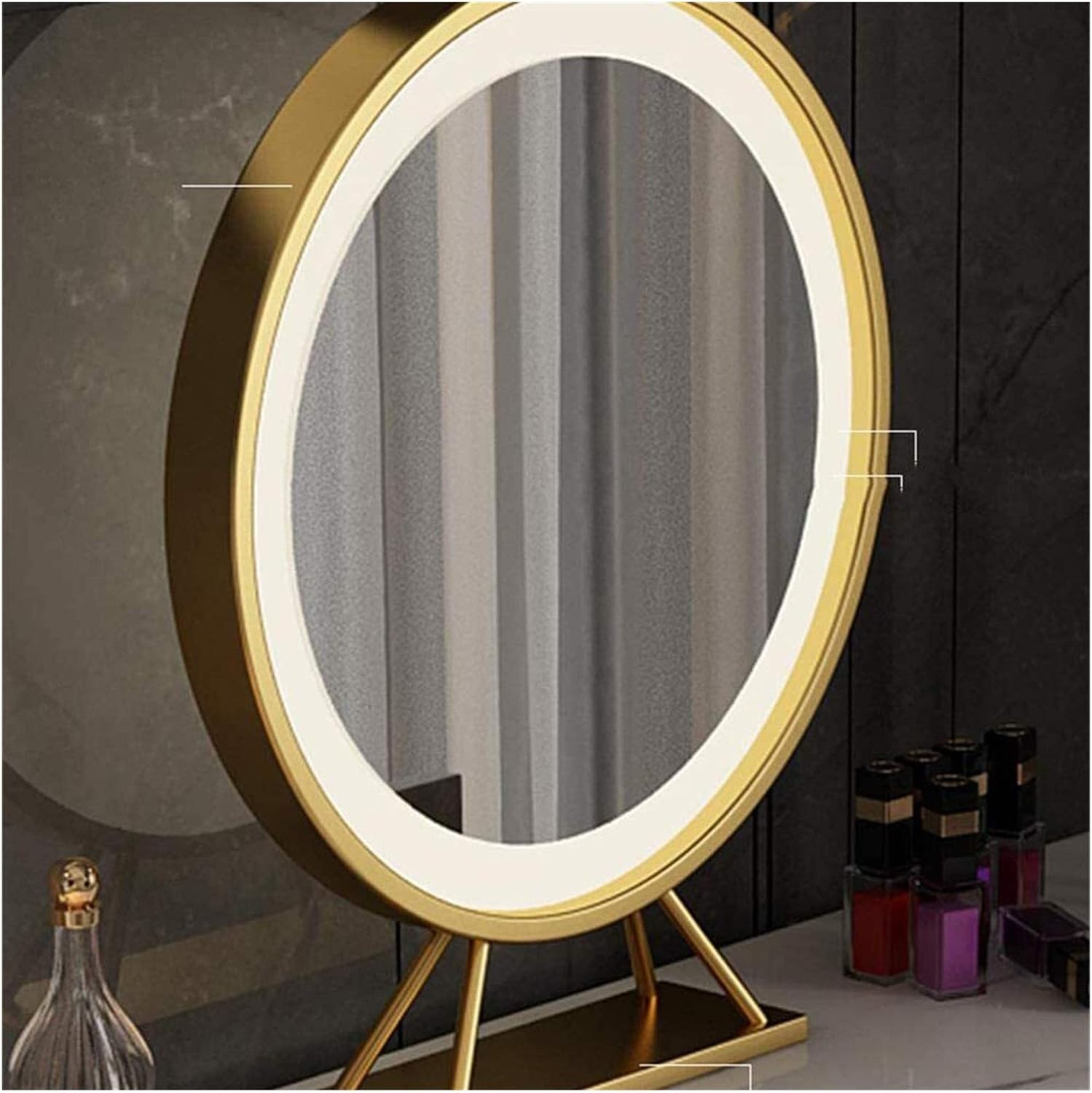 Dresser Table for Bedroom, Retro Luxury Desk with LED Stool, Multifunctional Large Storage Space Drawer, Bedroom Furniture (Color : Blue) (Pink)