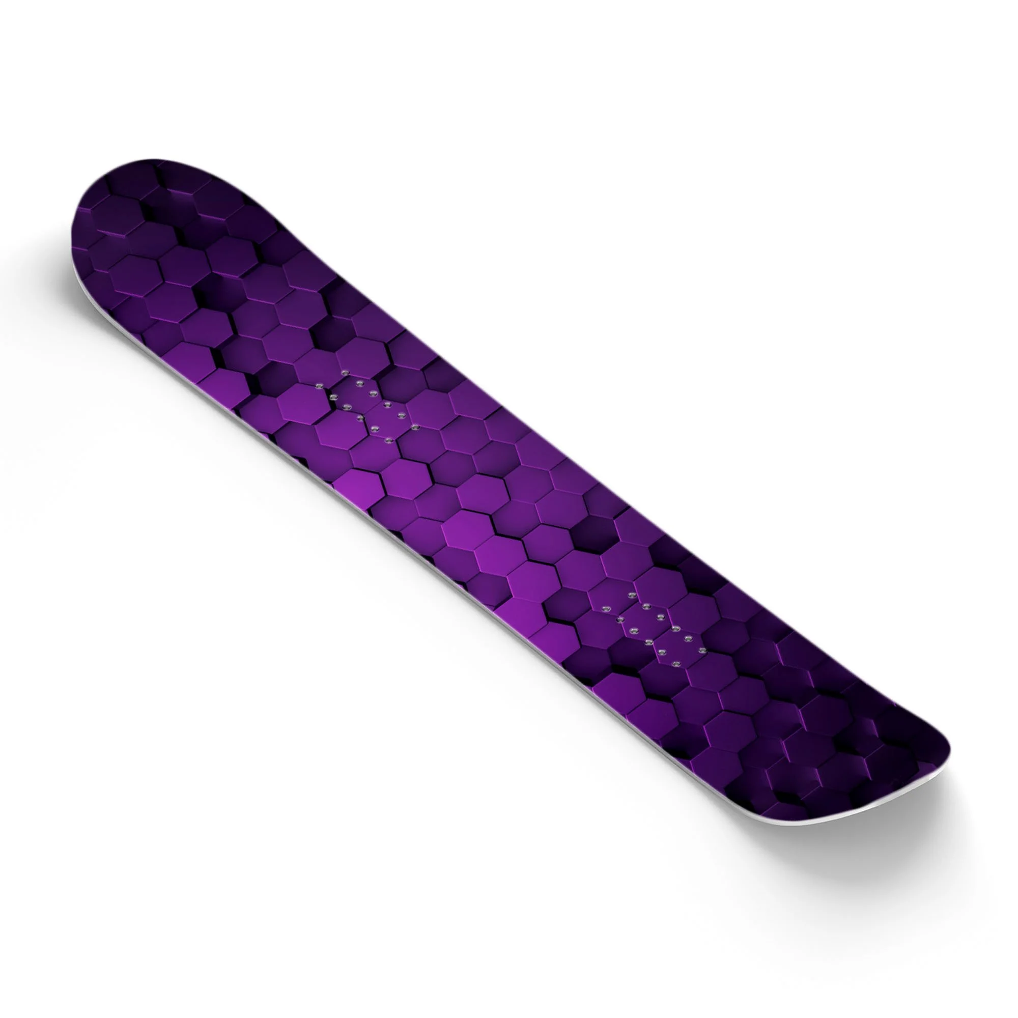 Snowboard Wrap Graphic Sticker Skin Cover - Includes Breakaway Knife - Universal Fit up to 65 inches and 14 inches Wide - Purple Hex 3D Gradient