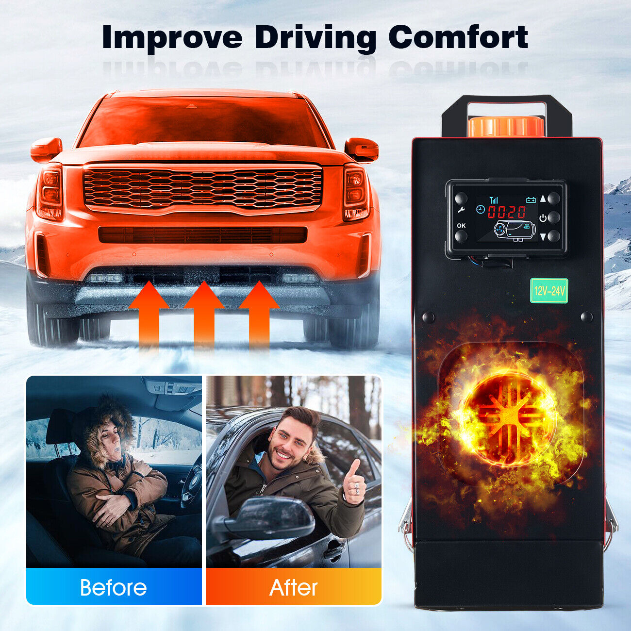 2Pcs 8KW 12V Air Diesel Heater w/ LCD Switch Car Boat Truck Quiet Parking Heater