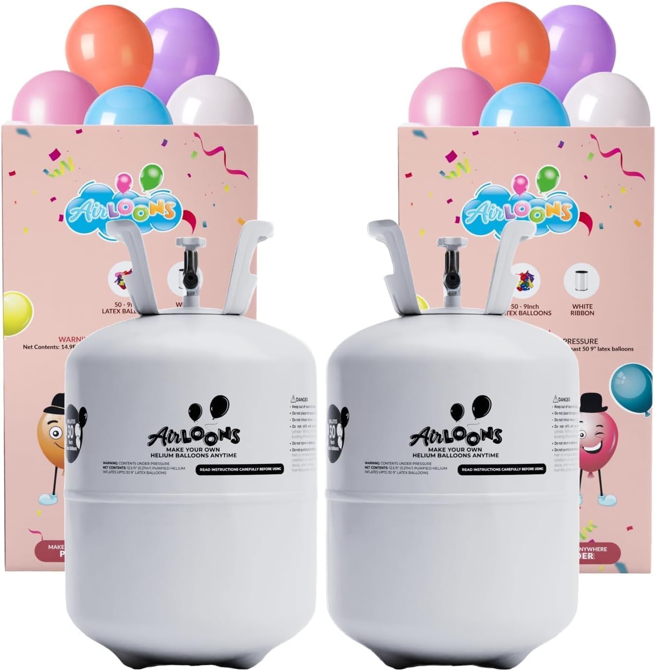 Purified Helium Tank - Inflate up to 60 Latex Balloons | 7 cu. ft. Helium Balloon Pump for Longer Float Time | Helium Tank for Balloons at Home for Birthday Decorations, Party Decorations