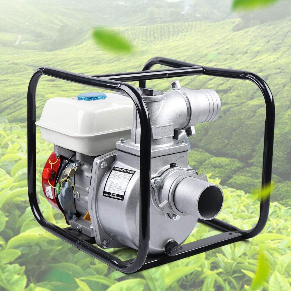 DNYSYSJ Gasoline Water Pump, Gas-Powered Water Transfer Pump 3 Inch 210CC 7.5 HP Heavy Duty Semi-Trash Clean Water Pump Gasoline Engine for Pool Water Remove, lawn garden Irrigate